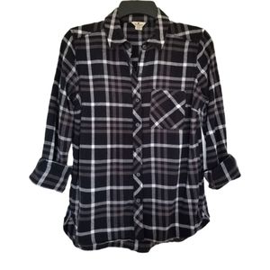 Woolrich Black/White Plaid Button Down Flannel